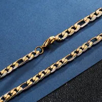 Collier Maille Gourmette Bicolore Plaqué Or.